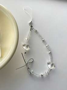 Pink Phone Lanyard, Crystal Shell Phone Strap Wrist Lanyard, Anti-Lost Cord For Camera & Phone - White - View 7