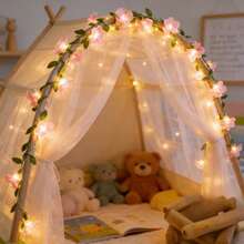 20 Luzes de Vinha de Sakura LED, Galhos Flexíveis, Alimentado por USB, 8 Modos de Iluminação, Adequado para Quarto, Festa de Casamento, Feriado e Decoração DIY - Lanterna de glicínia com flor de cerejeira - Visão 3