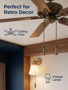 2pcs 14-Inch Bronze Color Decorative Ceiling Fan Pull Chain, Beach Tower Fan Pull Chain Set, Nautical Style Tower Pull Chain, Copper Ceiling Fan Pull Chain, 2-Piece Set - Type a - View 6