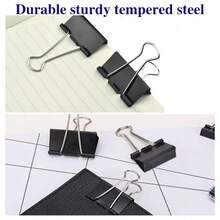 5pcs Extra Large Black Metal Binder Clips, Strong Spring Structure, Metal Rings, Designed For Office Organization, Smooth Metal Surface, Heavy Duty Iron Clips, File Folder, Test Paper, Bill Clips, Black Heavy Duty Large Paper Clips, Suitable For Office And Home, Stationery, School Supplies, Office Supplies, Portable Non-Slip, Economic And Practical Office Supplies! - Multicolor - View 11
