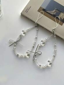 Pink Phone Lanyard, Crystal Shell Phone Strap Wrist Lanyard, Anti-Lost Cord For Camera & Phone - White - View 2