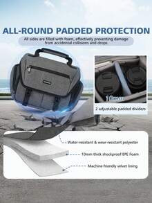 Bolsa para cámara, adecuada para fotógrafos de cámaras DSLR/SLR/sin espejo, bolsa de hombro impermeable para cámara pequeña con soporte para trípode y cubierta contra la lluvia, adecuada para / - Multicolor - Ver 4