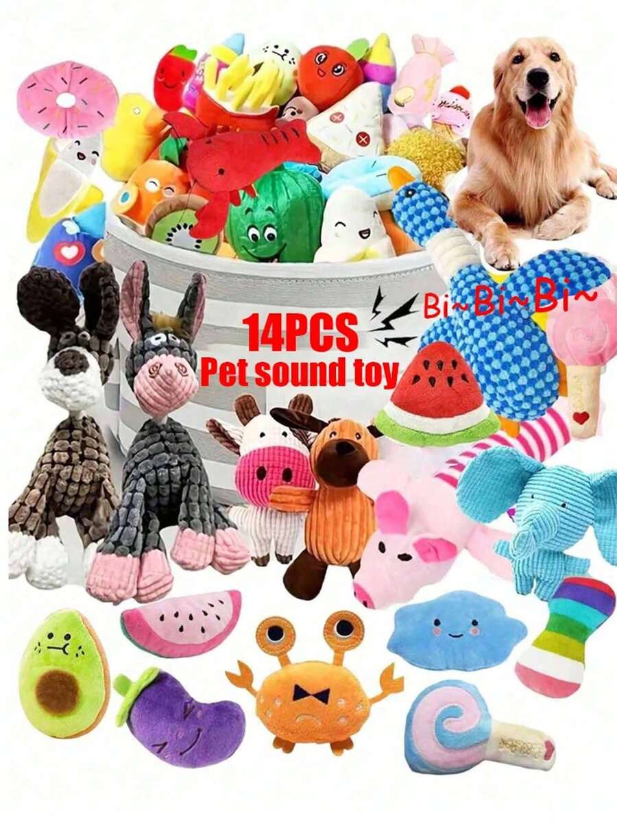 Multiple Sets Of Cartoon Dog And Cat Toys, Suitable For Small Dogs - Interactive Pet Play Sets For Pets That Like To Chew (Colors And Styles Are Random).