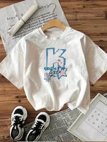 New T-Shirt, 100% Cotton, Machine Washable, Suitable For Spring, Summer And Autumn, Casual Style, Comfortable Fit, Modern Design, Versatile For Daily Use, Soft Fabric, Style A. - White - View 6