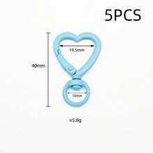 5 piezas Anillos de llave con broche de langosta en forma de corazón giratorio de colores, conector de resorte, hebilla de resorte en forma de corazón rojo pequeño, accesorios de joyería DIY, anillo abierto de corazón esmaltado para llavero, adecuado para bolsos, correas de perro, llaves, fabricación de joyería DIY - llavero de amor - Ver 15
