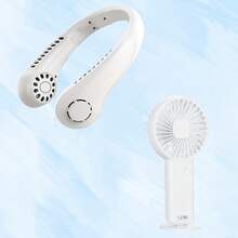 1pc Bladeless Neck Clip Fan, Portable Mini Hands-Free Fan With Strong Airflow, 3 Hours Battery Life - White - View 14