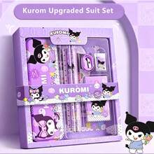 SANRIO 三丽鸥授权Hello Kitty & Kuromi卡通文具礼盒套装，包含铅笔、笔记本、卷笔刀、铅笔盒、尺子、橡皮和蜡笔。（礼盒款式和颜色可能因批次而异） - 彩色 - 查看 4