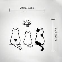 1pc A Humorous Sticker Featuring Three Kittens Enjoying The Sunlight, Perfect For Windows, Laptops, Motorcycles, Or As Decor In Coffee Shops And Other Casual Settings - 3 Kittens - View 6