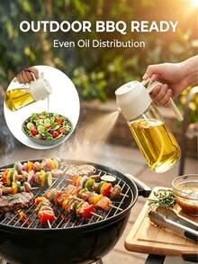 1pc Oil Spray Bottle, 2-In-1 Kitchen Essential Oil Bottle, Suitable For Cooking, Salad, Grilling And Baking, Outdoor BBQ Camping Cooking Baking Olive Oil Vinegar Spray Bottle,Random Color - View 3