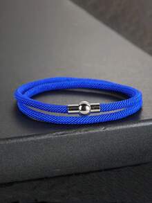 1 chiếc vòng tay dây bện khóa từ tính, kiểu dáng tối giản unisex, dây bện bền chắc, phù hợp cho cả nam và nữ đeo hàng ngày, vòng tay đôi khóa từ tính. - Vòng tay tròn bụng to - Xem 15