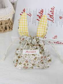 Floral Drawstring Storage Bag, Travel Lipstick Makeup Pouch, Sundries Dust-Proof Bag, Large Capacity Sanitary Pad Drawstring Bag - Multicolor - View 13