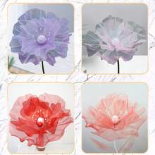 1 pieza Flor artificial de amapola de seda de 50 cm, gran flor artificial 3D, adecuada para cumpleaños, bodas, decoración de fondo de fiesta, hogar, sala de estar, decoración del hogar y decoración exterior - Multicolor - Ver 12