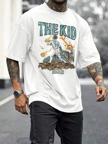 1 Men's Vintage Baseball T-Shirt With Flame Print, Casual Short Sleeve Summer Style, Retro Style, Washed Black Cotton, Comfortable Fit, Unique Design, Stylish And Perfect Gift. - 黑色 - 查看 5