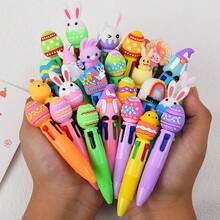 1 chiếc bút bi đa năng 4 màu mini rút gọn, văn phòng phẩm sáng tạo chất lượng cao, bút bi nhiều màu chủ đề Phục sinh dễ thương với thiết kế thỏ hoạt hình & trứng, bút rút màu sắc, văn phòng phẩm sáng tạo vui nhộn, bút đánh dấu lập kế hoạch - Nhiều kiểu dáng - Xem 2