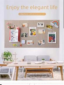 1pc 40*60cm Felt Vertical Groove Board, Nordic Style Creative Felt Message Board, Photo Background Wall Decor, Work Display Board - Felt Vertical Groove Plate - View 4