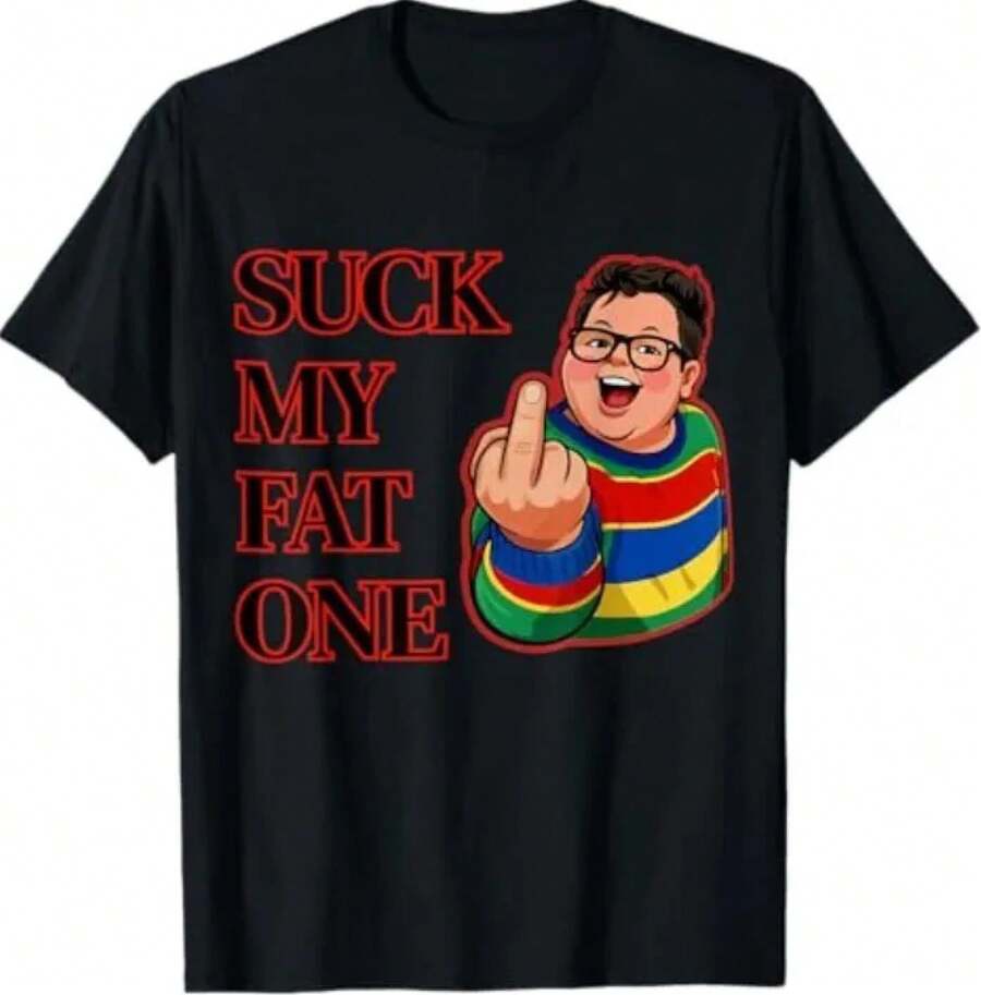 Camiseta Suck My Fat One Con Diseño Retro - Negro - Ver 1