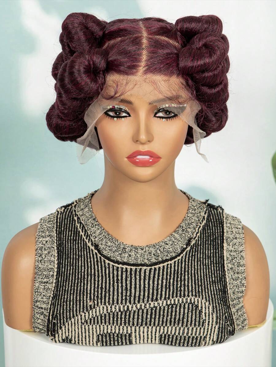 Peluca trenzada sintética, peluca de encaje completo HD sin costuras con trenzas en caja, peluca sintética de encaje completo elegante, adecuada para mujeres - alta densidad, resistente al calor, estilo trenzado versátil, adecuada para mujeres afroamericanas, peluca trenzada hecha a mano, Halloween
