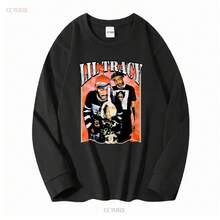 New Summer 2026 CollectionLil Tracy Fly Away T Shirt Rap Medium long or short sleeves vintage Washed Comfortable Stylish homme streetwear Casualhaut f - Noir - Voir 4