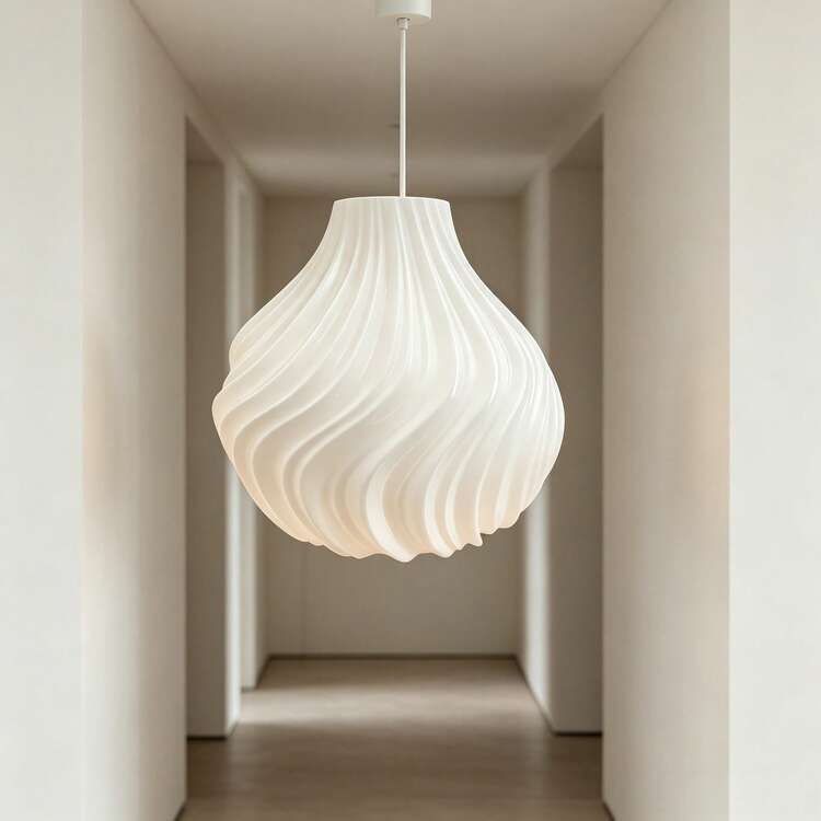 1pc Creative White Spiral Diffused Light Lamp Shade, Fashion Lamp Shade Suitable For Table Lamp, Floor Lamp, Pendant Light, Artistic Decor - Medieval Style, Room Decor, Bedroom Decor, Hotel & Homestay Decor - White - View 3