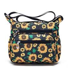 Pealwel Women Shoulder Handbag Roomy Multiple Pockets Bag Ladies Crossbody Purse Tote Top Handle Satchel - 花的 - 查看 8