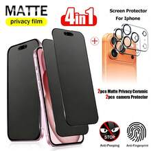 XINHONGYU 2pcs Matte Privacy Screen Protector, Includes 2pcs Camera Lens Protector, High-Definition Transparent Camera Lens Cover, Compatible With IPhone 17 Pro Max [6.9 Inch] | Made Of TPU Soft Film (Not Tempered Glass Ceramic Film), Shatterproof And Anti-Collision | Privacy Function Ensures Screen Content Is Only Visible From The Front - 2+2 - View 12