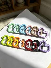8pcs Colorful Duck Shaped Keychain, Random Color Distribution, Suitable For Crafts, Keyring And Keychain Decoration, Can Be Used For DIY Keychain Making, Keychain Accessories - Duck Keychain - View 5