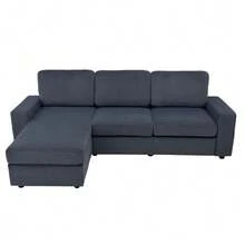 Sofá esquinero con almacenamiento, sofá modular, sofá con otomana, sofá grande para sala de estar, moderno, cómodo, núcleo de muelles ensacados, 245,5 cm - Gris Oscuro - Ver 9