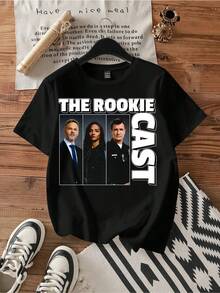 The Rookie TV Show Cast Graphic Tee.Vintage Graphic Print Casual Cotton Short Sleeve T-Shirt - Black - View 6