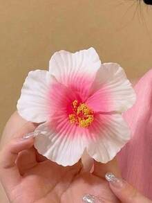 10件組漸層夏威夷花朵髮夾，女士木槿花與蓮花髮夾，時尚人造花髮夾，夏季海灘派對髮飾，波西米亞風布料髮夾組，優雅女士髮夾，夏季女性髮飾，女性理想禮物，情人節優惠包，髮夾，髮針，頭飾，髮爪，髮滑夾，頭髮夾 - 白粉漸變 - 查看 7
