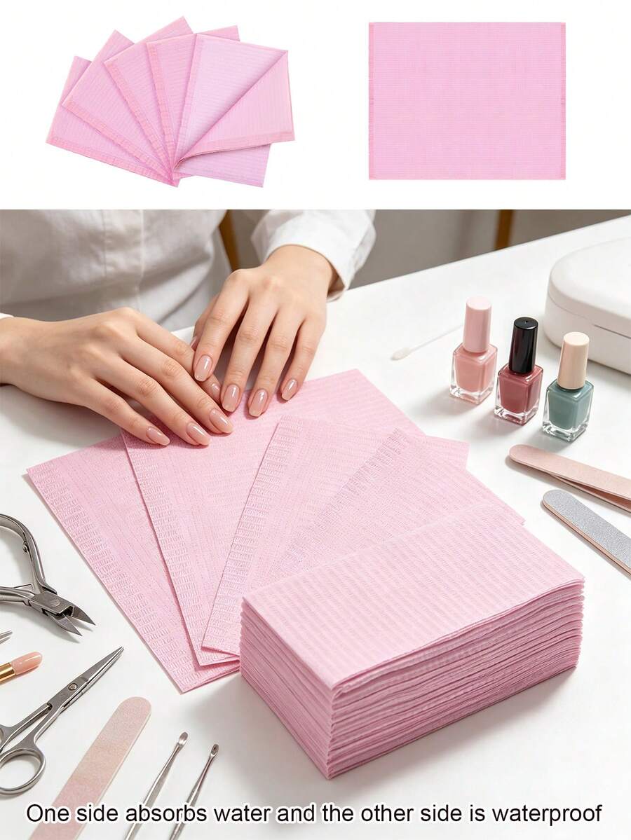 25片/包 一次性美甲桌垫,美甲沙龙清洁工具,睫毛嫁接纸 - 彩色 - 查看 1