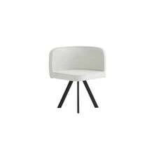Table And Chair Set For 4 People, Consisting Of A Table (85 X 85 Cm) And Four Linen-Covered Chairs, Suitable For The Kitchen And Dining Room (Oak Tabletop + Grey Chairs) - Krem - View 2