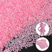 2000 piezas/1000 piezas de strass de resina AB transparente suave rosa profundo tipo gelatina, degradado iridiscente brillante dinámico, contraste con fondo negro suave y llamativo, textura delicada y completa, adecuado para decoración de sombreros, modificación de bolsos, decoración de muñecas, embellecimiento de marcos de fotos, joyería hecha a mano - multicolor - Ver 1
