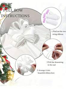 10 piezas Decoraciones de moño de cinta, moños de envoltura de regalo con cordón tirador, adecuados para decoración de coche de boda, decoración de boda, decoración de escalera, decoración de manija, decoración de regalo de cumpleaños, decoración de regalo de boda, adecuados para decoración de mesa y silla de boda - multicolor - Ver 2