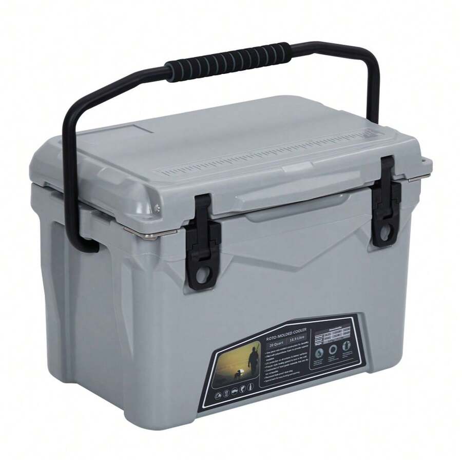 Ice Retention Hard Sided Cooler Extra-Thick Foam, Cool Riser Tech, T-Latches, Stainless Handles, - KUER-c-20 Cool Gray - View 1