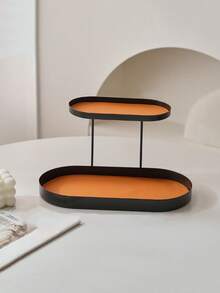 1pc 2-Tier Cosmetic Storage Rack, Bathroom Organizer Shelf, Tabletop Makeup Box, Lipstick Holder For Bedroom Vanity - Multicolor - View 14