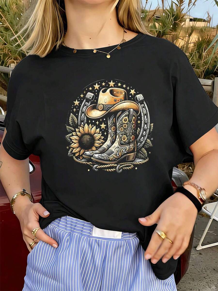 Women T-Shirts - Black - View 1