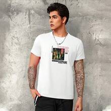 Urban Style Shirts With Bold Prints For Men - 白色 - 查看 2