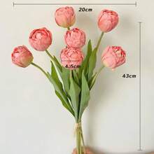 Best Recommended Artificial Flowers For Room Decor:1 Bouquet(3pcs) Artificial Tulip Flowers - Perfect For Weddings, Hotel & Office Decor | Spring Tabletop Ornament, Easter Decor, Home Decoration, Holiday Gift - Multicolor - View 9