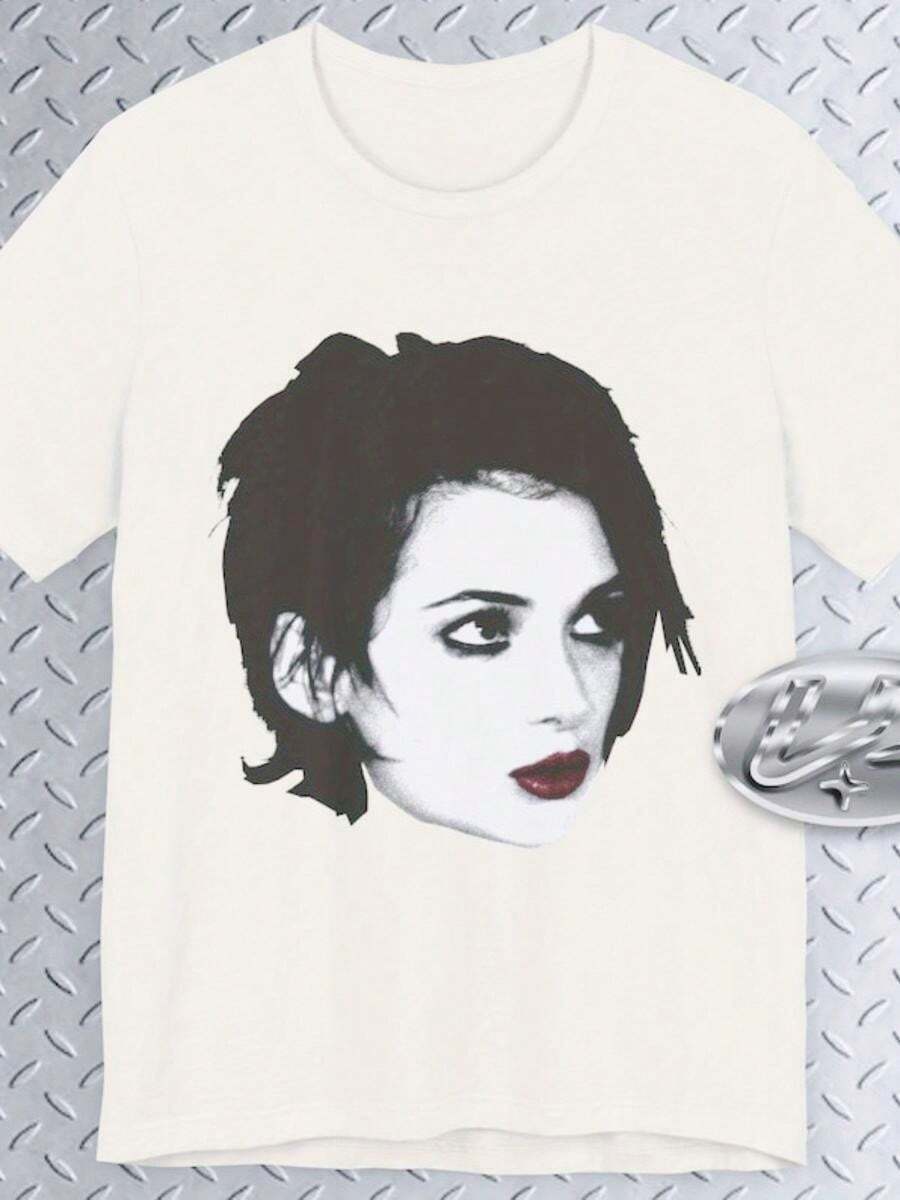 Women's Y2K Gothic Streetwear Opioid Pattern T-Shirt - &Beetlej Film-Inspired Gothic Art T-Shirt, Black And White Retro Print, Regular Fit Crew Neck, - Black - View 1