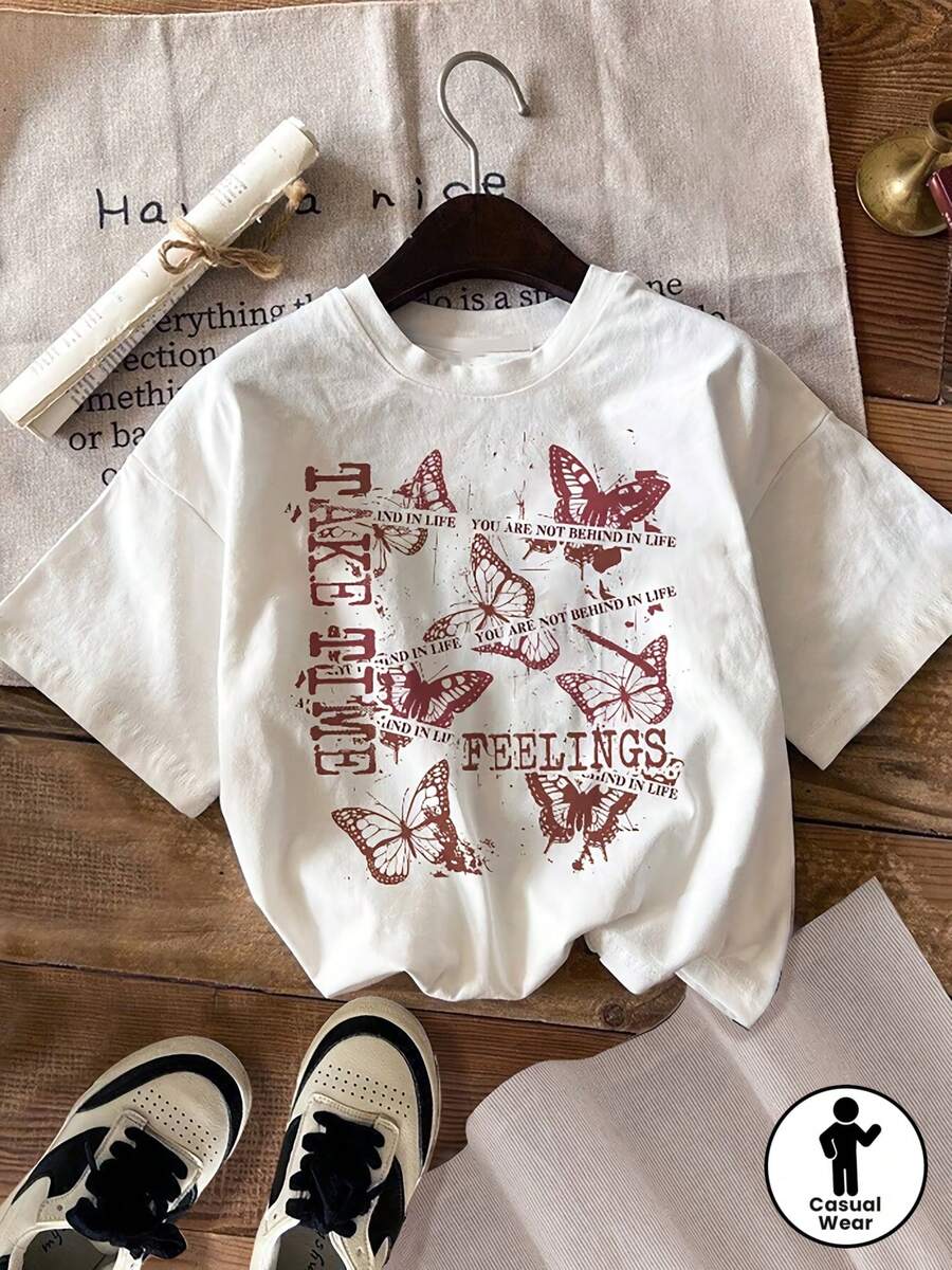 100% Cotton. Minimalist. 1pac Gu Di Short-Sleeved T-Shirt In Directional Style. Vintage Summer Tee. - White - View 1