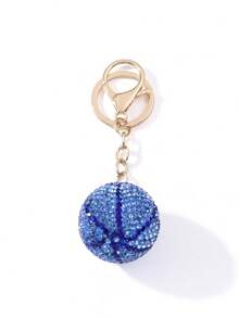 1 pieza Llavero de baloncesto con strass multicolor, colgante de baloncesto totalmente con strass, diseño de lujo con strass brillante, estilo colgante de bolso, llavero imprescindible para amantes del baloncesto - Multicolor - Ver 15