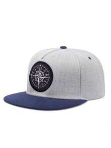 1 pieza Gorra de béisbol snapback de moda para hombre con bordado de brújula y letras, estilo hip hop, gorra de béisbol con letras bordadas, gorra hip hop - brújula - Ver 6