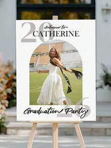 Cartel de Bienvenida de Graduación Personalizado con Foto, Nombre, Escuela y Año de Graduación Personalizados - Cartel de Fiesta de Graduación Personalizado para Graduado 2026, Decoración de Graduación - Multicolor - Ver 9