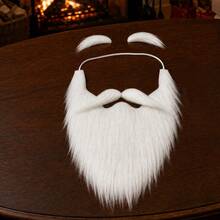 White Beard & Eyebrows Party Decoration Accessory, Natural Wear Effect, Suitable For Adults Of Both Genders, Applicable For Halloween, Costume Parties, Masquerade, Role-Playing, Christmas, Thanksgiving - Multicolor - View 10