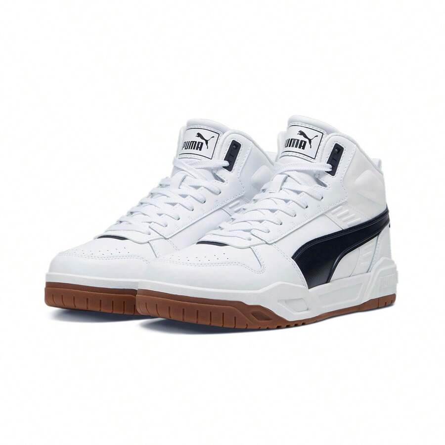 Puma Unisex Classic Mid-Top Skate Shoes, Spring/Autumn Fashion Comfortable Sports Casual Sneakers 39614808 - White-black-gum Color - View 1
