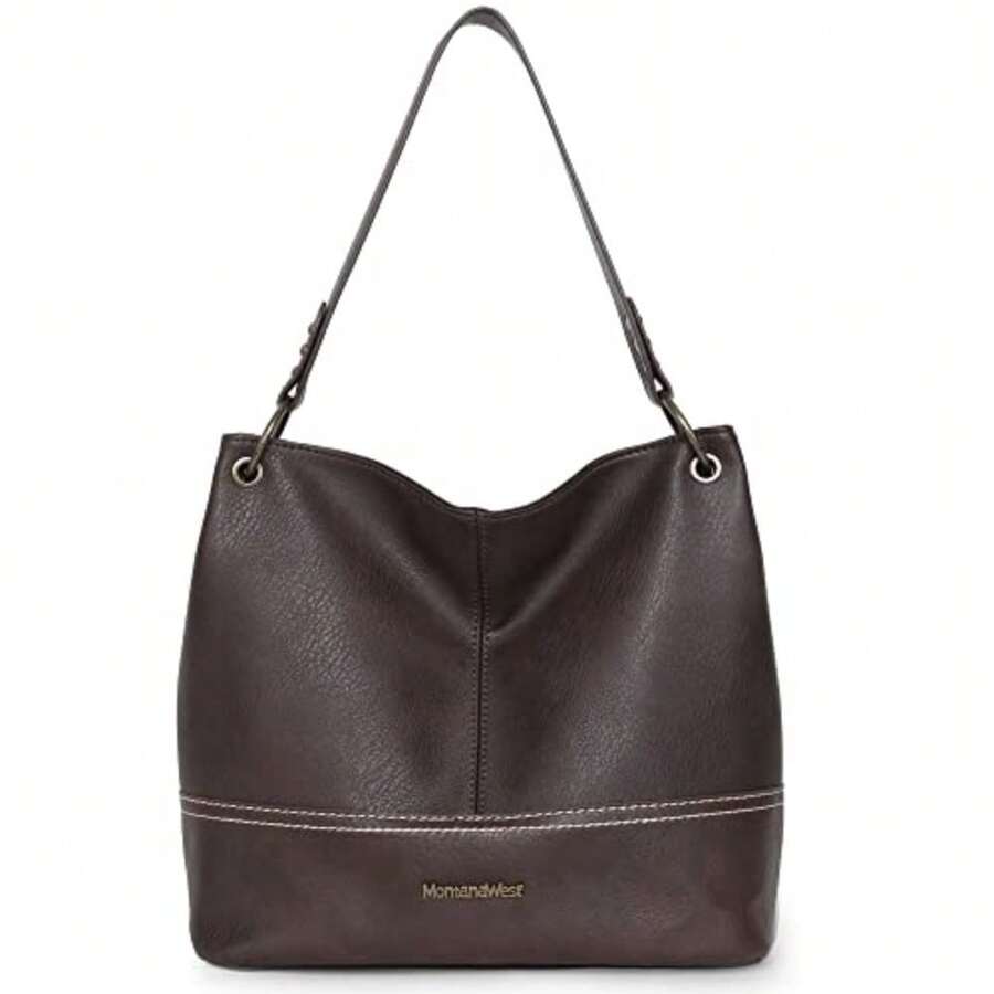 Hobo Bag For Ladies Shoulder Handbags With Back Pocket Purses, With Zipper, Purses, With Zipper - A-coffee - View 1