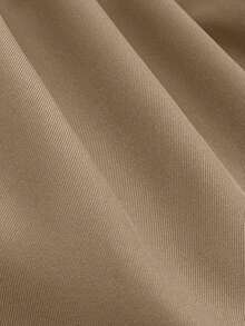 Pantalones rectos de cintura media de unicolor y elegantes con cinturón para primavera - Caqui - Ver 3
