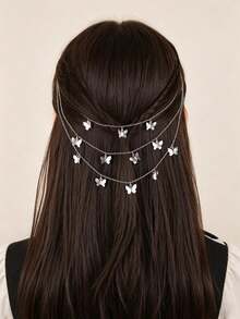 1 Piece Of Punk Retro Style Fashionable Metal Small Butterfly Hair Clip, Multi-Directional Black Butterfly BB Clip, Suitable For Girls, Hair Accessory, The Best Choice For Daily Wear, Performances And Music Festival Parties, Can Be Given As A Gift To Friends. - Multicolor - View 1