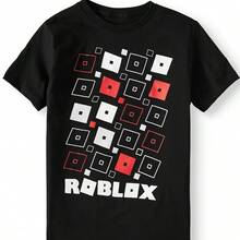 RobloxssBoys' Logo Grid T-Shirt Sizes XS (4_5) - Black - View 1