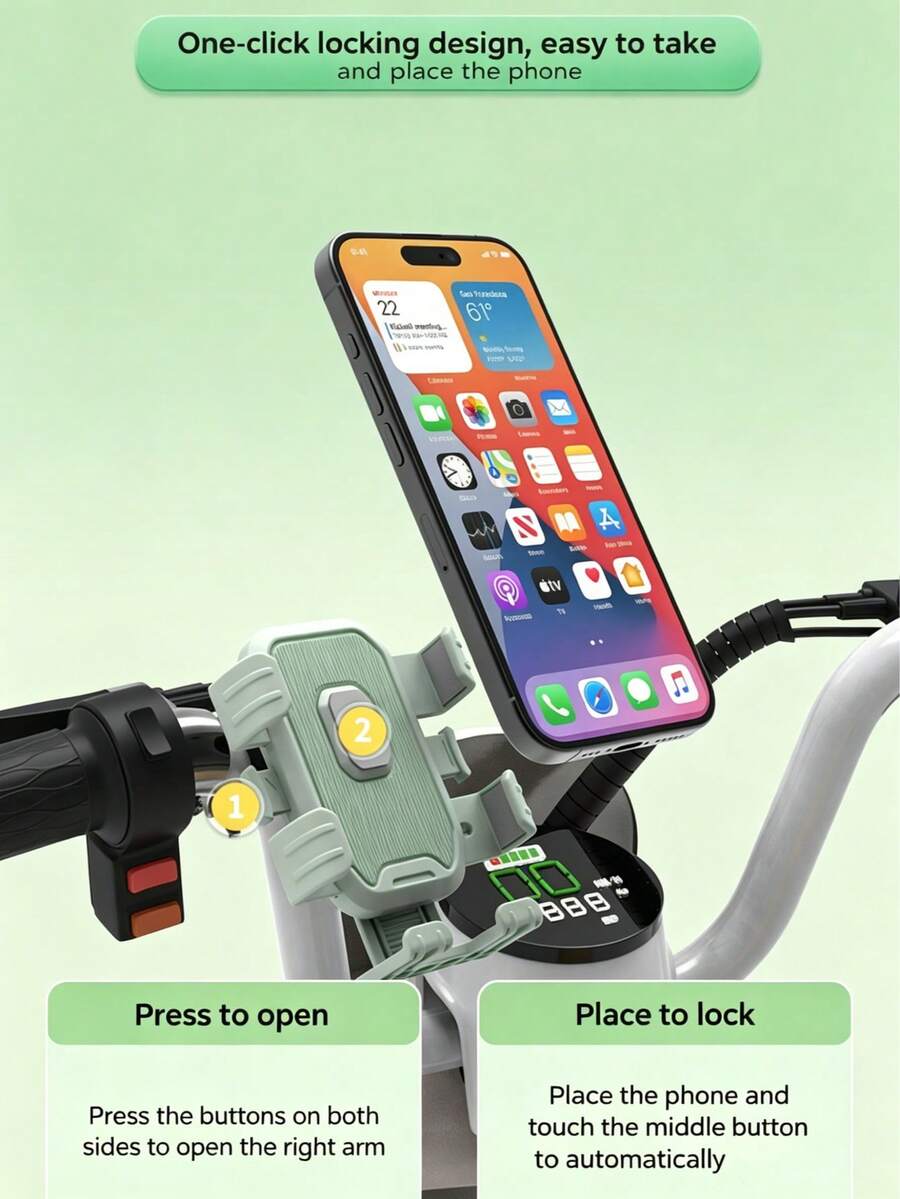 Bicycle Shock Absorber Navigation Bracket, Outdoor Cycling Phone Holder - Multicolor - View 1